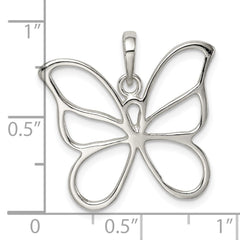 Sterling Silver Polished Butterfly Pendant - 2