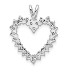 Sterling Silver Rhodium-plated CZ Heart Pendant - 3