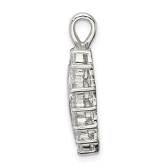 Sterling Silver Rhodium-plated CZ Heart Pendant - 6