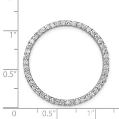Sterling Silver Rhodium-platedCZ Chain Slide Pendant - 2