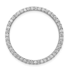 Sterling Silver Rhodium-platedCZ Chain Slide Pendant - 2