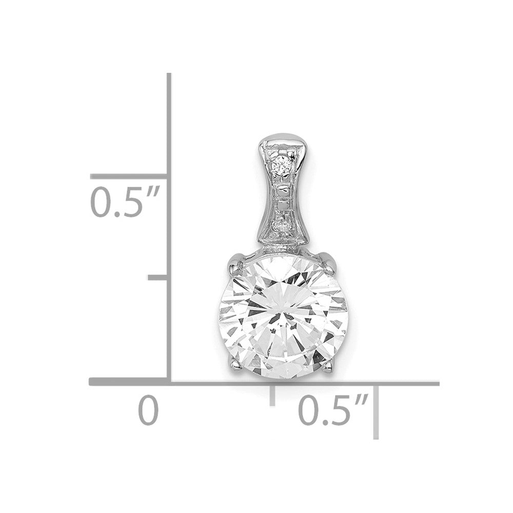 Sterling Silver Rhodium-plated CZ Pendant - 2