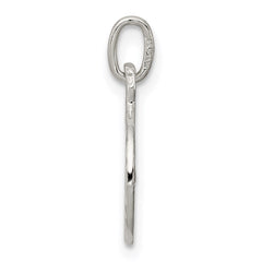 Sterling Silver Diamond-Cut Peace Sign Symbol Charm