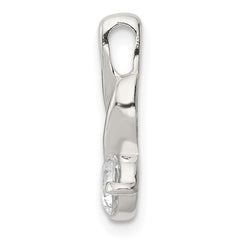 Sterling Silver CZ Pendant Chain Slide - 2