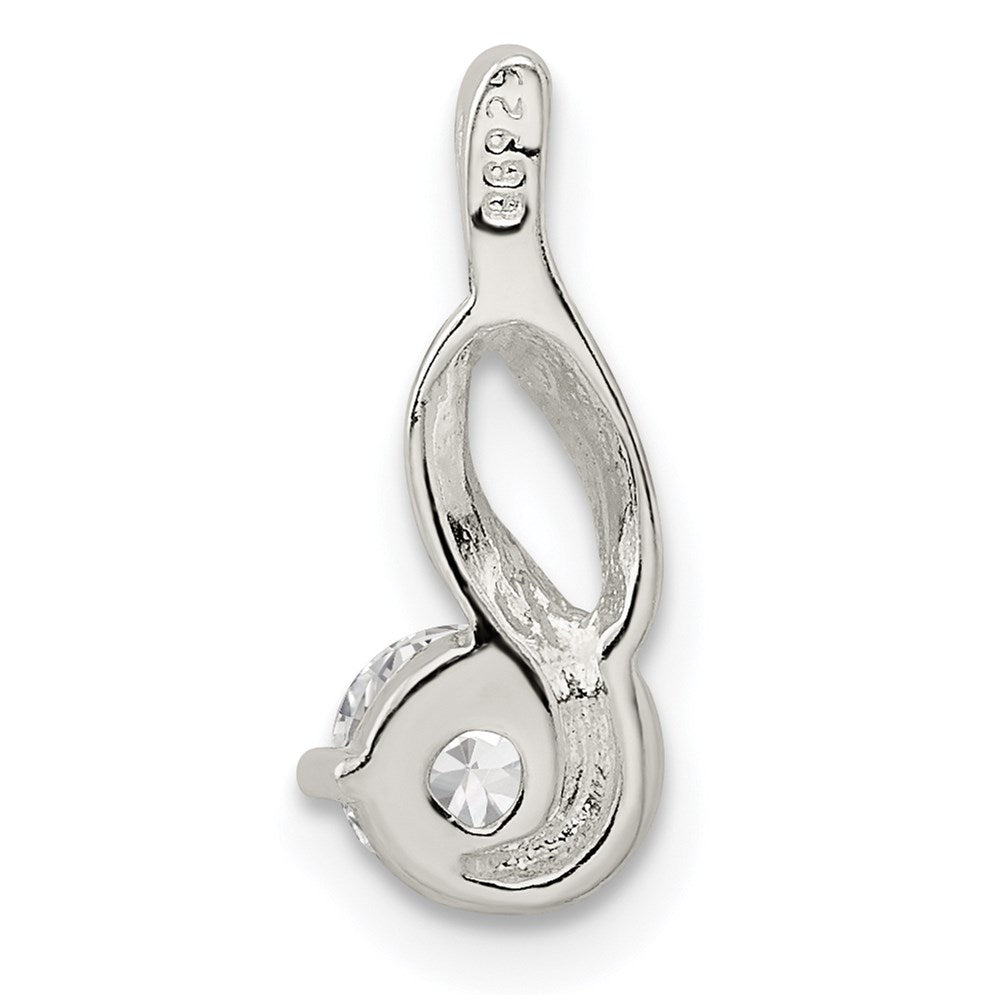 Sterling Silver CZ Pendant Chain Slide - 2