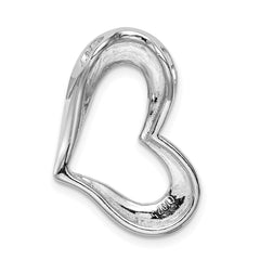 Sterling Silver Rhodium-plated Blue Inlay Created Opal Heart Pendant - 2