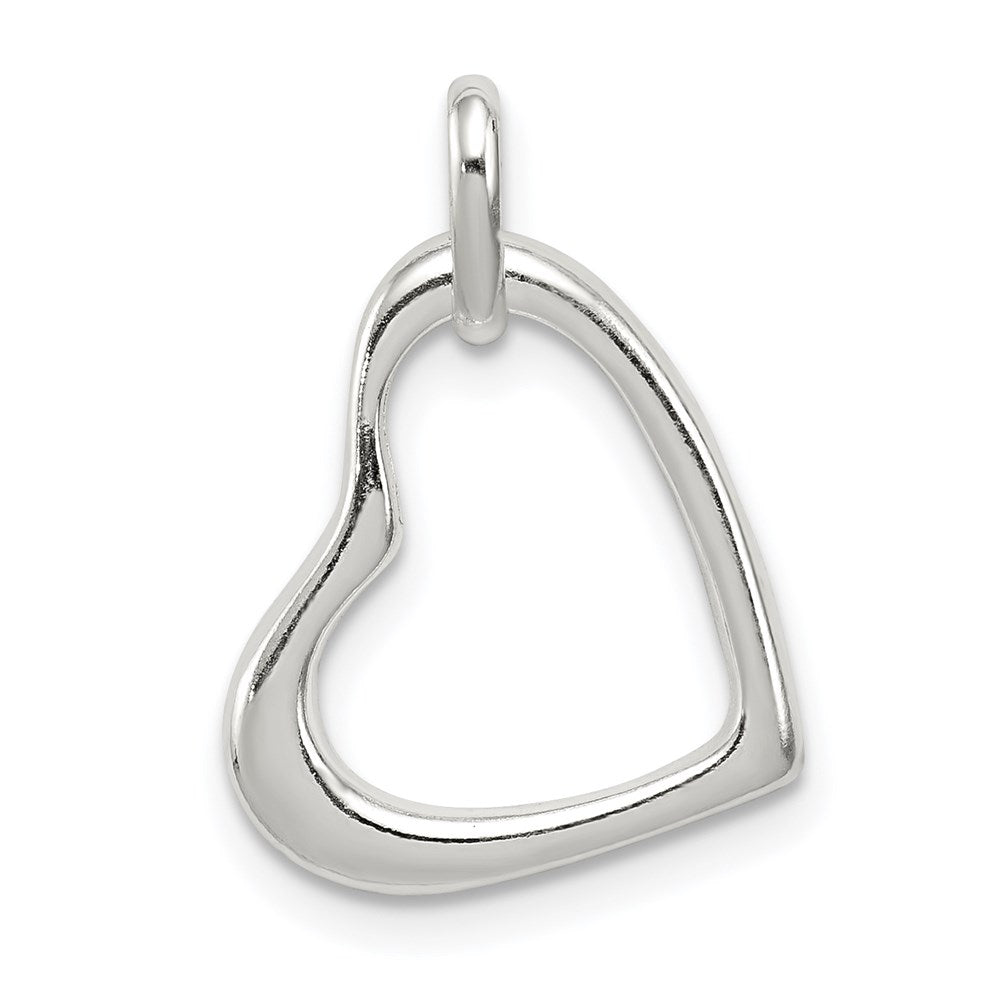 Sterling Silver Polished Open Heart Pendant - 2