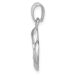 Sterling Silver Rhodium Plated CZ Heart Pendant - 2