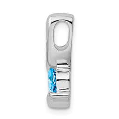 Sterling Silver Rhodium-plated Blue Topaz Pendant - 6