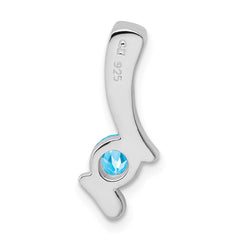 Sterling Silver Rhodium-plated Blue Topaz Pendant - 6
