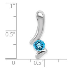 Sterling Silver Rhodium-plated Blue Topaz Pendant - 6
