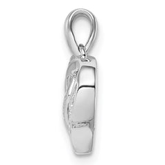 Sterling Silver Rhodium-Plated Diamond Heart Pendant - 2