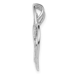 Sterling Silver Rhodium Plated Diamond Triple Heart Pendant - 2