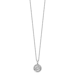 Sterling Silver Rhodium Plated Diamond Circle Necklace