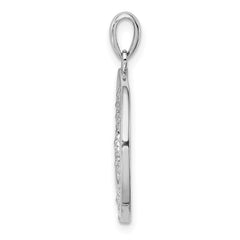 Sterling Silver Rhodium Plated Diamond Pendant - 3