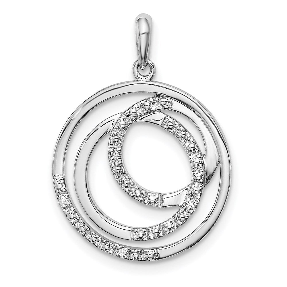 Sterling Silver Rhodium Plated Diamond Pendant - 3