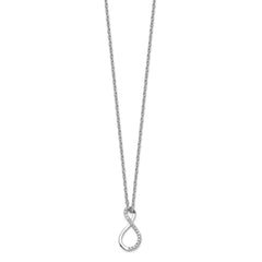 Sterling Silver Rhodium Plated Diamond Accent Infinity Necklace