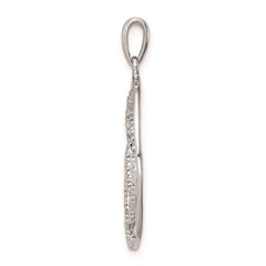 Sterling Silver Rhodium Plated Diamond Pendant - 2