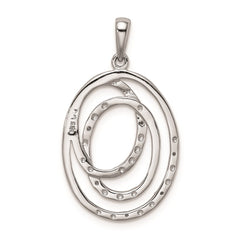 Sterling Silver Rhodium Plated Diamond Pendant - 2
