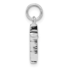 Sterling Silver RH Plated Child's Polished Cross Pendant - 3