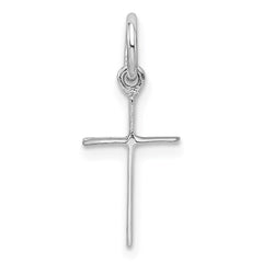 Sterling Silver RH Plated Child's Polished Cross Pendant - 3
