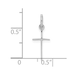 Sterling Silver RH Plated Child's Polished Cross Pendant - 3