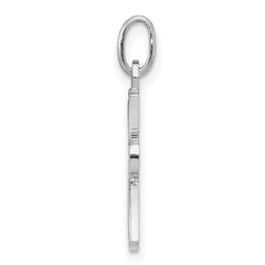 Sterling Silver RH Plated Child's Polished Cross Pendant - 2