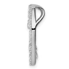 Sterling Silver Rhodium-plated CZ Heart Chain Slide - 3