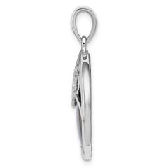 Sterling Silver Rhodium-plated Abalone Pendant