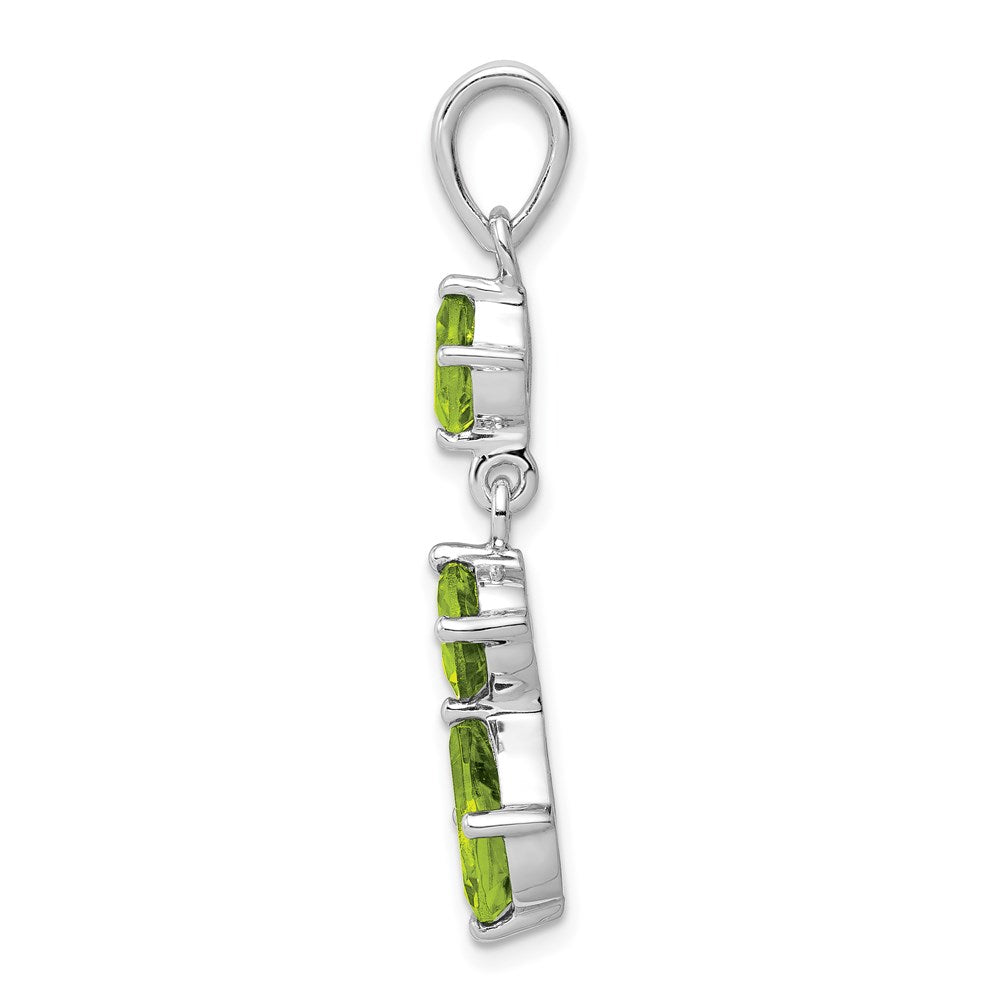 Sterling Silver Rhodium-plated Peridot Pendant - 2