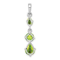 Sterling Silver Rhodium-plated Peridot Pendant - 2
