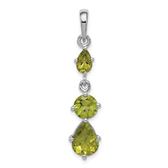 Sterling Silver Rhodium-plated Peridot Pendant - 2