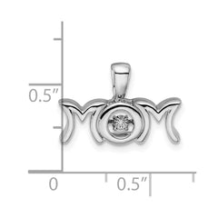 Sterling Silver Rhodium-plated Vibrant Diamond Mom Pendant