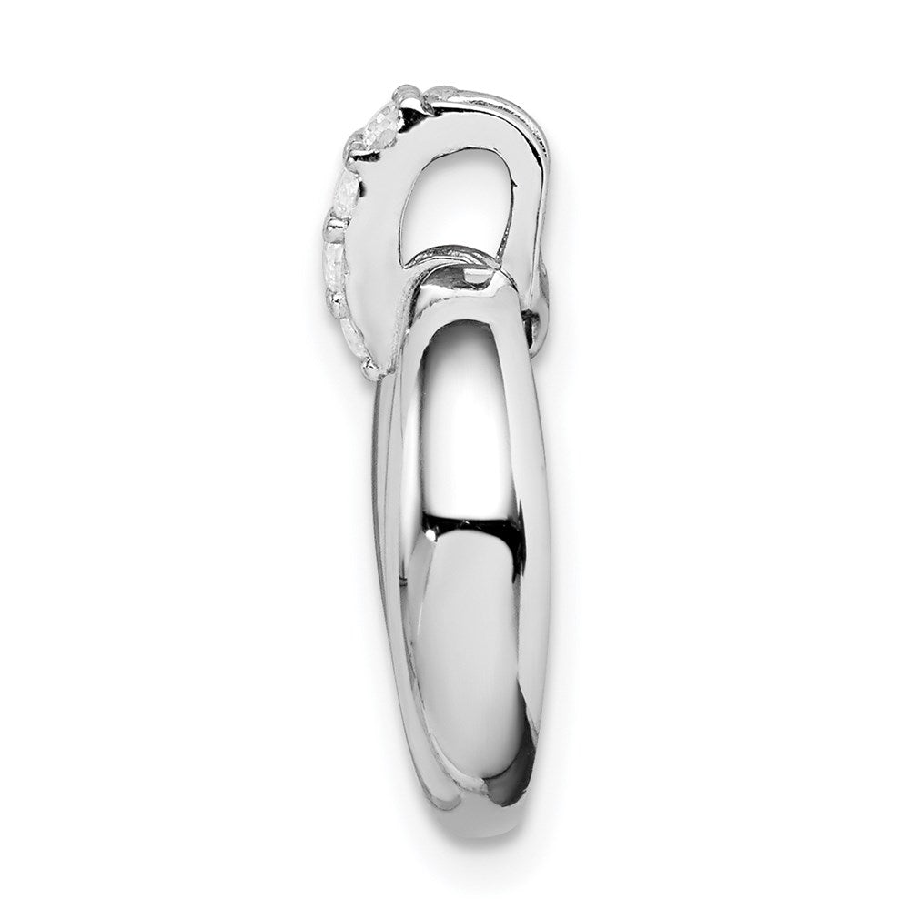 Sterling Silver Rhodium Plated CZ Pendant - 3
