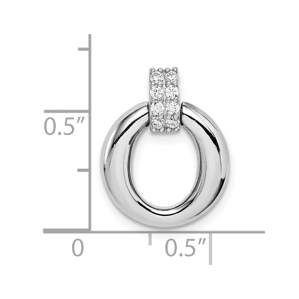 Sterling Silver Rhodium Plated CZ Pendant - 3
