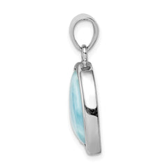 Sterling Silver Rhodium-plated Larimar Heart Pendant - 2