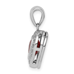 Sterling Silver Rhodium Plated Interchangeable CZ Heart Pendant