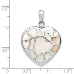 Sterling Silver Rhodium-plated Mother of Pearl Ash Holder Pendant