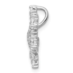 Sterling Silver Rhodium-plated CZ Snowflake Chain Slide - 2