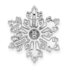 Sterling Silver Rhodium-plated CZ Snowflake Chain Slide - 2