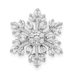 Sterling Silver Rhodium-plated CZ Snowflake Chain Slide - 2