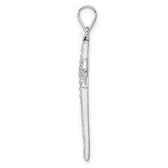 Sterling Silver Rhodium-plated CZ Star Pendant - 4
