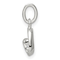 Sterling Silver CZ Heart Pendant - 4