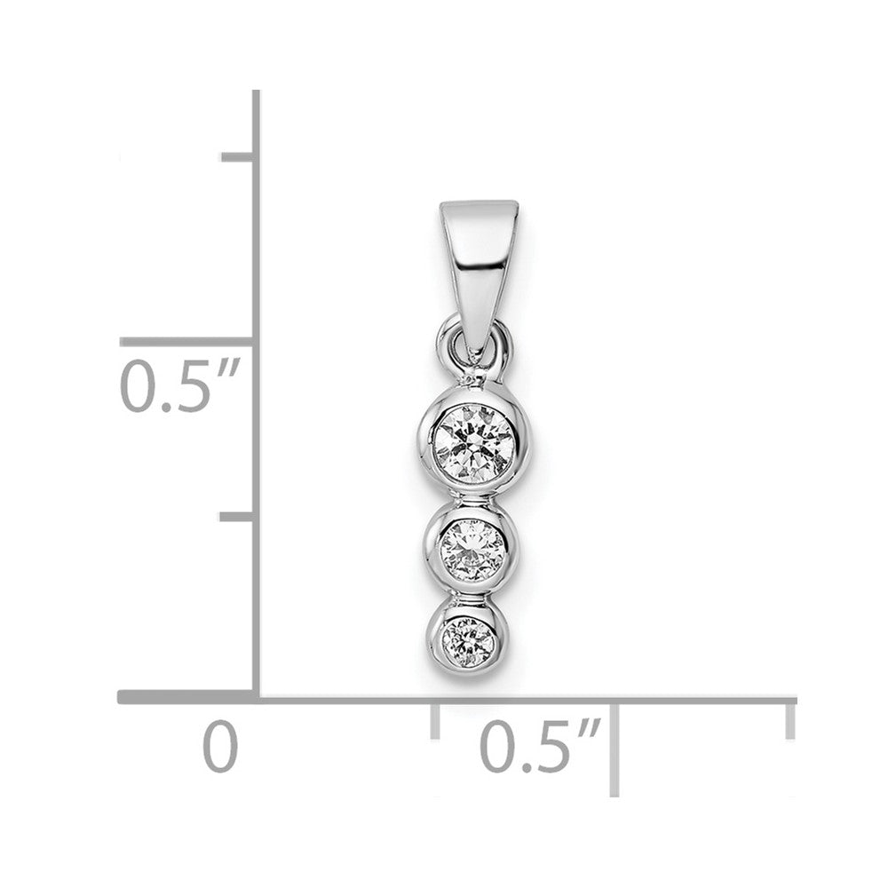 Sterling Silver RH Polished CZ  Pendant