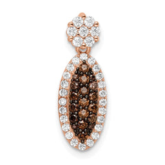 Sterling Silver Rose-tone Black Rhodium-plated CZ Pendant