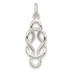 Sterling Silver Polished Double Fancy Knot Pendant