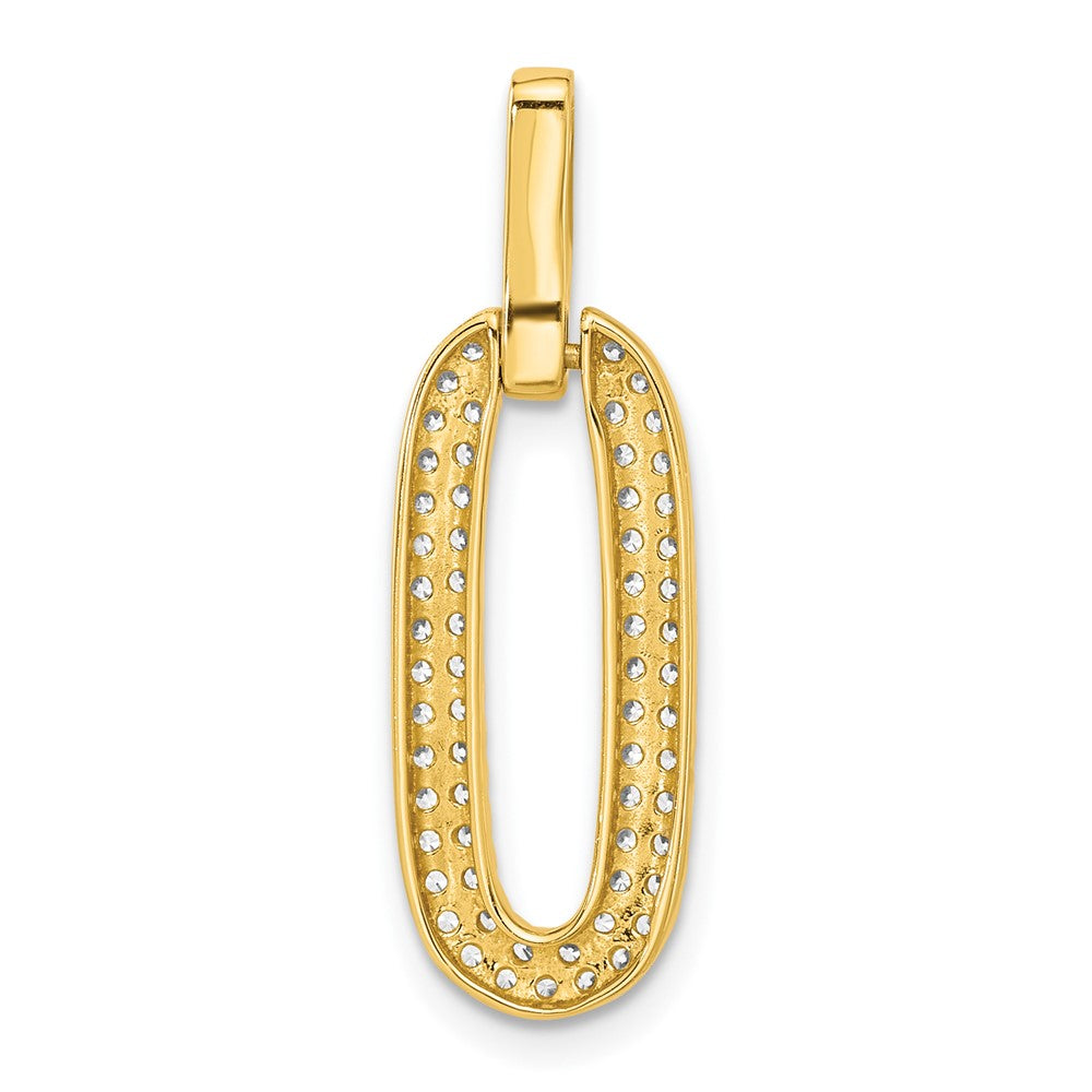 Sterling Silver Gold-tone with Micro Pave CZ Pendant
