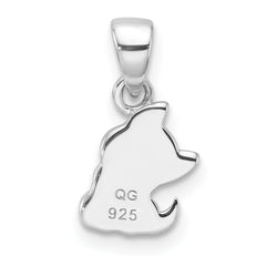 Sterling Silver Rhod-plated Multi-color Enameled Dog Children's Pendant