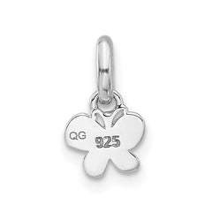 Sterling Silver Rhodium-plated Children's Small Enamel Butterfly Pendant