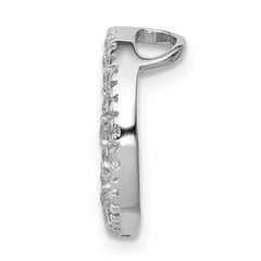 Sterling Silver Rhodium-plated CZ Round Pendant - 2